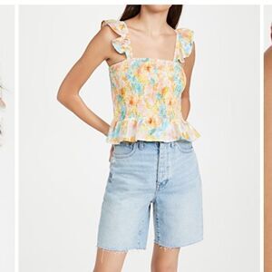 Roller Rabbit Sandrio Dove Smocked Top NWT